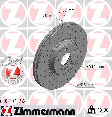 Zimmermann 610.3711.52 - Bremžu diski www.autospares.lv