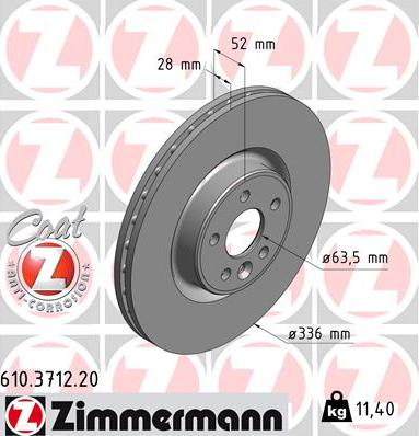 Zimmermann 610.3712.20 - Bremžu diski www.autospares.lv