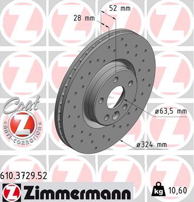 Zimmermann 610.3729.52 - Bremžu diski www.autospares.lv