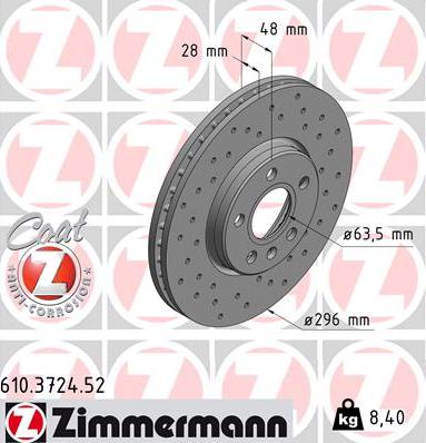 Zimmermann 610.3724.52 - Bremžu diski www.autospares.lv