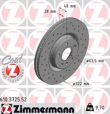 Zimmermann 610.3725.52 - Bremžu diski www.autospares.lv