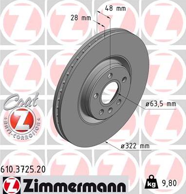 Zimmermann 610.3725.20 - Bremžu diski www.autospares.lv