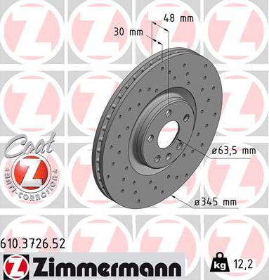 Zimmermann 610.3726.52 - Bremžu diski www.autospares.lv