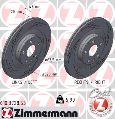 Zimmermann 610.3728.53 - Bremžu diski www.autospares.lv