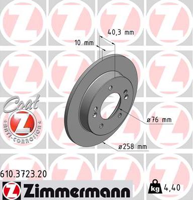 Zimmermann 610.3723.20 - Тормозной диск www.autospares.lv