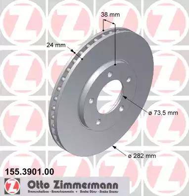 Zimmermann 155.3901.00 - Bremžu diski autospares.lv