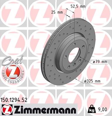 Zimmermann 150.1294.52 - Bremžu diski www.autospares.lv