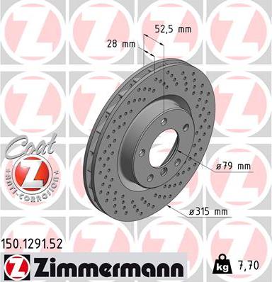 Zimmermann 150.1291.52 - Bremžu diski www.autospares.lv