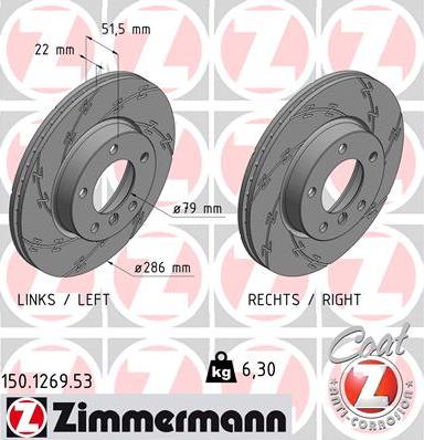 Zimmermann 150.1269.53 - Bremžu diski autospares.lv