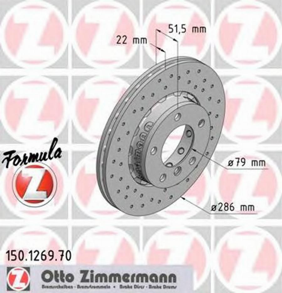 Zimmermann 150.1269.70 - Тормозной диск www.autospares.lv