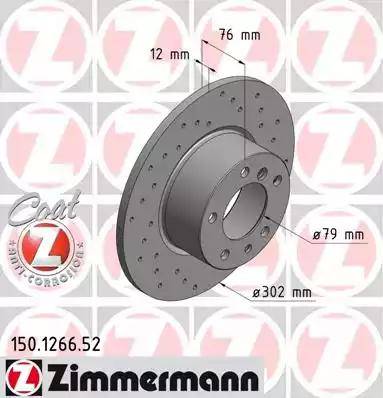 Zimmermann 150.1266.52 - Bremžu diski www.autospares.lv