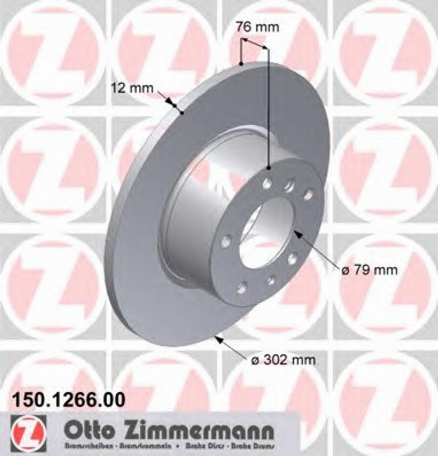 Zimmermann 150 1266 00 - Bremžu diski www.autospares.lv