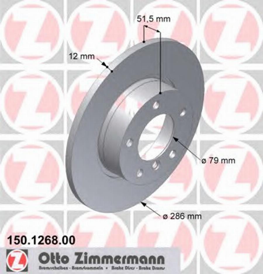 Zimmermann 150 1268 00 - Тормозной диск www.autospares.lv