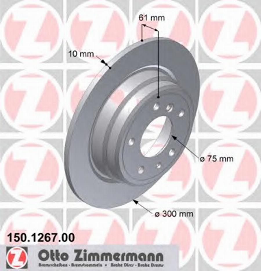 Zimmermann 150 1267 00 - Bremžu diski www.autospares.lv