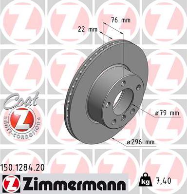 Zimmermann 150.1284.20 - Bremžu diski www.autospares.lv