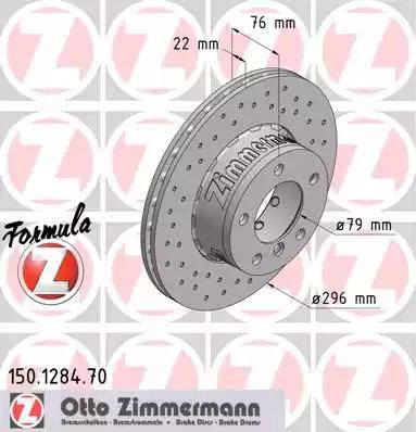 Zimmermann 150.1284.70 - Тормозной диск www.autospares.lv