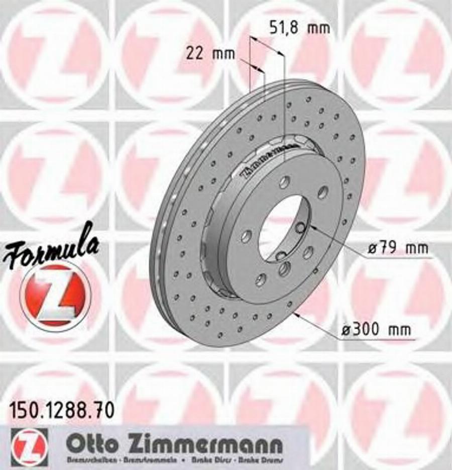 Zimmermann 150.1288.70 - Тормозной диск www.autospares.lv