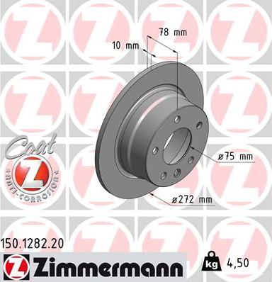 Zimmermann 150.1282.20 - Bremžu diski www.autospares.lv