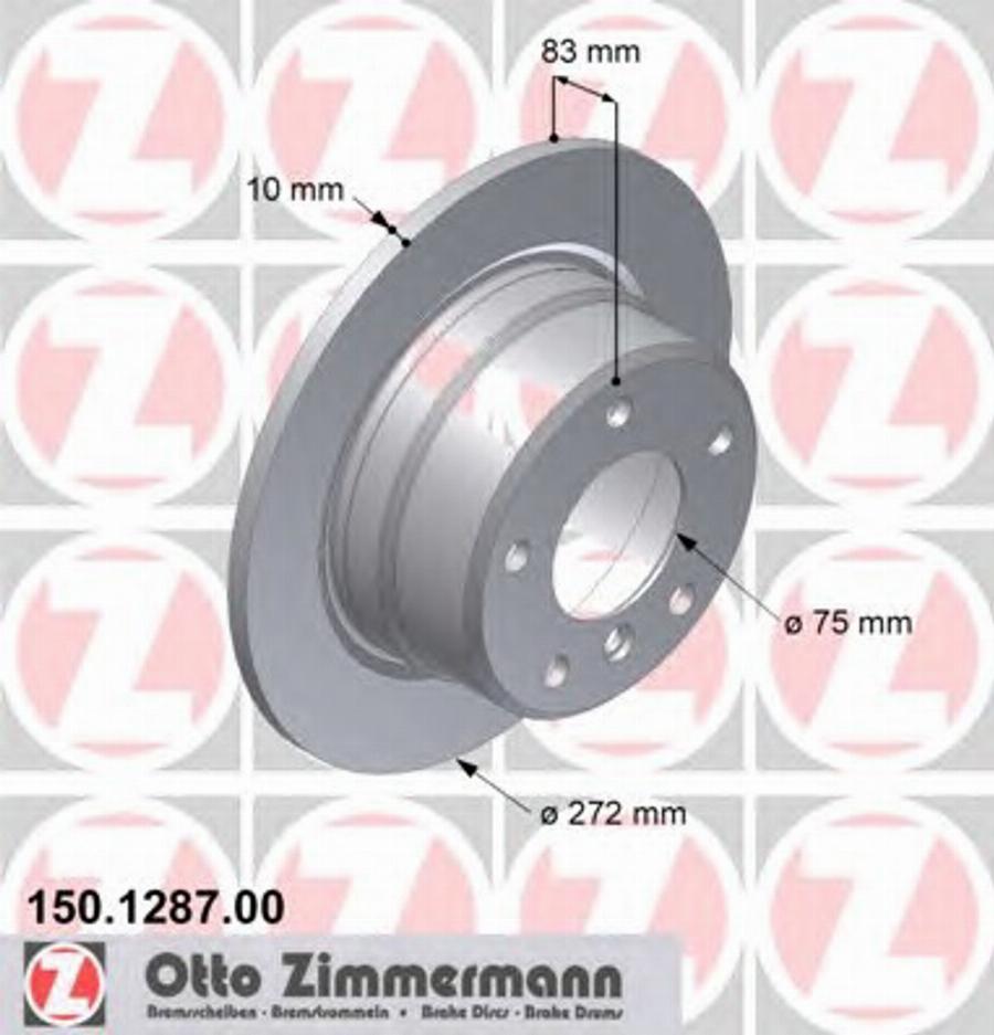 Zimmermann 150 1287 00 - Bremžu diski www.autospares.lv