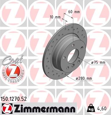 Zimmermann 150.1270.52 - Bremžu diski www.autospares.lv