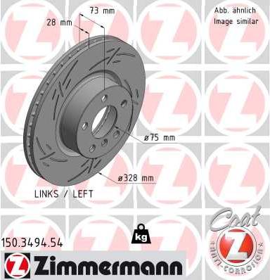 Zimmermann 150.3494.54 - Bremžu diski www.autospares.lv