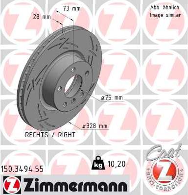 Zimmermann 150.3494.55 - Bremžu diski www.autospares.lv