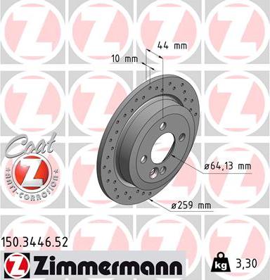 Zimmermann 150.3446.52 - Bremžu diski www.autospares.lv