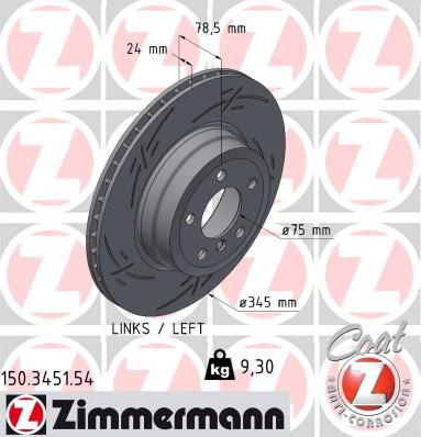 Zimmermann 150.3451.54 - Bremžu diski www.autospares.lv