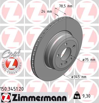 Zimmermann 150.3451.20 - Bremžu diski www.autospares.lv