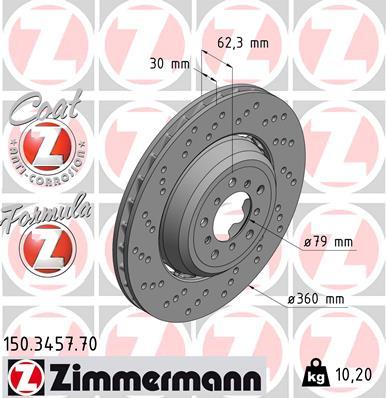 Zimmermann 150.3457.70 - Bremžu diski autospares.lv