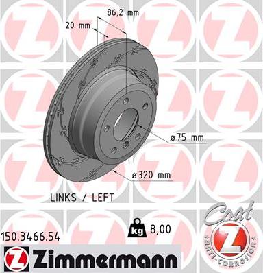 Zimmermann 150.3466.54 - Bremžu diski www.autospares.lv