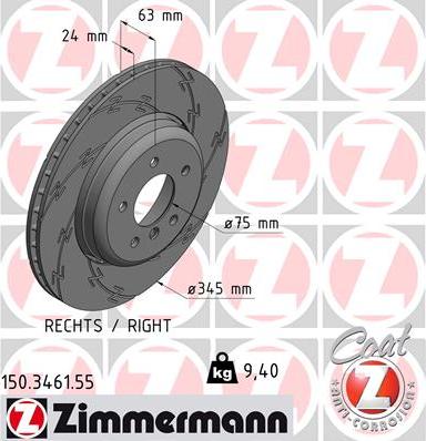 Zimmermann 150.3461.55 - Bremžu diski www.autospares.lv