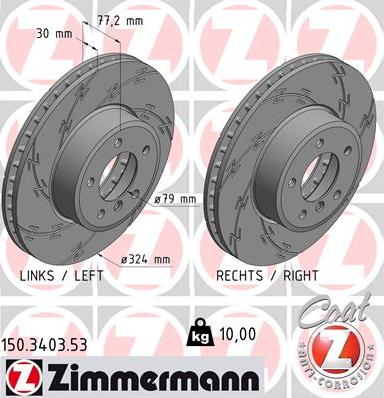 Zimmermann 150.3403.53 - Bremžu diski www.autospares.lv