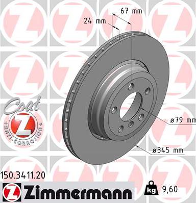 Zimmermann 150.3411.20 - Bremžu diski www.autospares.lv