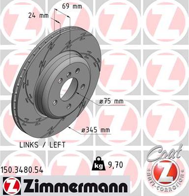 Zimmermann 150.3480.54 - Bremžu diski www.autospares.lv