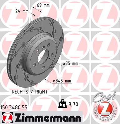 Zimmermann 150.3480.55 - Bremžu diski www.autospares.lv