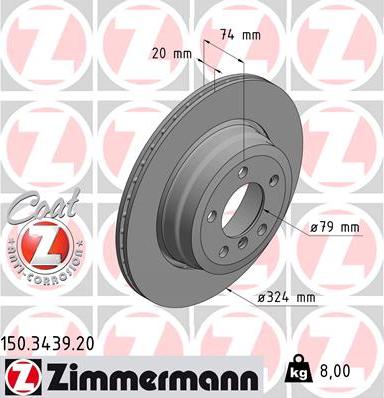 Zimmermann 150.3439.20 - Bremžu diski www.autospares.lv