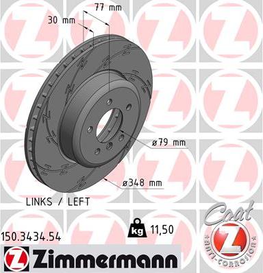 Zimmermann 150.3434.54 - Bremžu diski www.autospares.lv