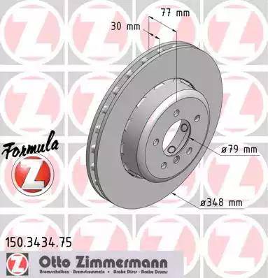 Zimmermann 150.3434.75 - Bremžu diski www.autospares.lv