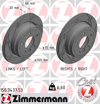 Zimmermann 150.3437.53 - Bremžu diski autospares.lv