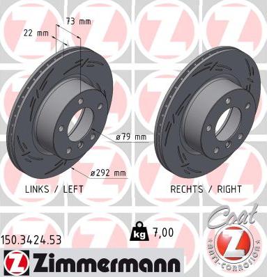 Zimmermann 150.3424.53 - Bremžu diski www.autospares.lv