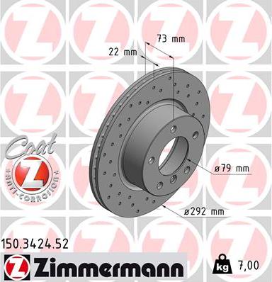 Zimmermann 150.3424.52 - Bremžu diski www.autospares.lv