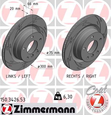 Zimmermann 150.3426.53 - Bremžu diski autospares.lv