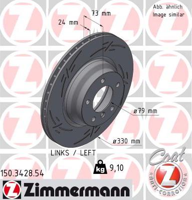 Zimmermann 150.3428.54 - Тормозной диск www.autospares.lv