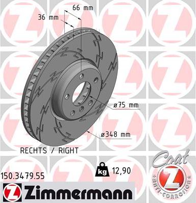 Zimmermann 150.3479.55 - Bremžu diski www.autospares.lv