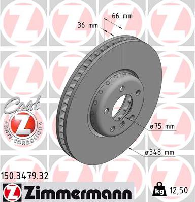 Zimmermann 150.3479.32 - Bremžu diski www.autospares.lv