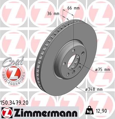 Zimmermann 150.3479.20 - Bremžu diski www.autospares.lv