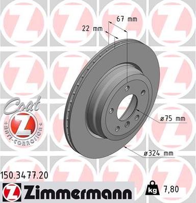 Zimmermann 150.3477.20 - Bremžu diski www.autospares.lv