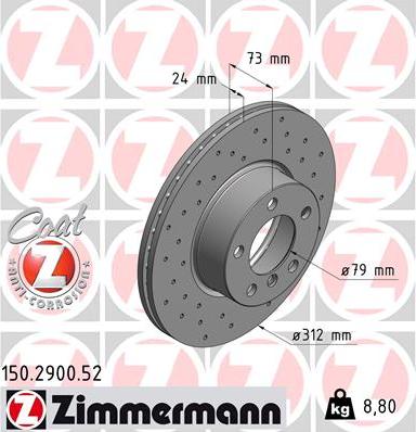 Zimmermann 150.2900.52 - Bremžu diski www.autospares.lv