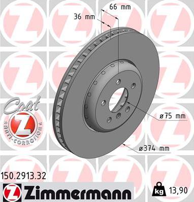 Zimmermann 150.2913.32 - Bremžu diski www.autospares.lv